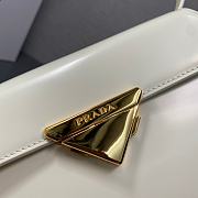 Fortok Prada White Triangle-logo Leather Shoulder Bag 1BD343 28.5x14x7cm - 5