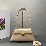 Fortok Prada Beige Triangle-logo Leather Shoulder Bag 1BD343 28.5x14x7cm - 1