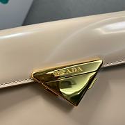 Fortok Prada Beige Triangle-logo Leather Shoulder Bag 1BD343 28.5x14x7cm - 6