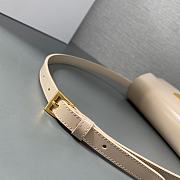 Fortok Prada Beige Triangle-logo Leather Shoulder Bag 1BD343 28.5x14x7cm - 5