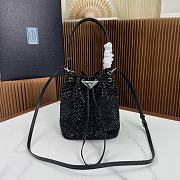 Fortok Prada Crystal-embellished Satin Shoulder Bag 16x21x10cm - 1