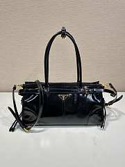 Fortok Prada Black Leather HandBag 32x15.5x12cm - 1