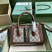 Fortok Gucci Jackie 1961 Ebony GG Beige Bag 772126 15x24x11cm - 1
