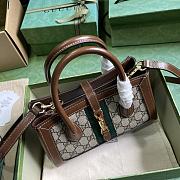 Fortok Gucci Jackie 1961 Ebony GG Beige Bag 772126 15x24x11cm - 4