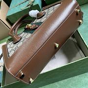 Fortok Gucci Jackie 1961 Ebony GG Beige Bag 772126 15x24x11cm - 2