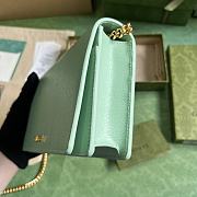 Fortok Gucci Chain Wallet In Green With Gucci Script 772643 12.5x20x4cm - 6