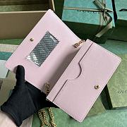 Fortok Gucci Chain Wallet In Pink With Gucci Script 772643 12.5x20x4cm - 6