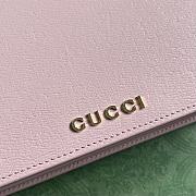 Fortok Gucci Chain Wallet In Pink With Gucci Script 772643 12.5x20x4cm - 4