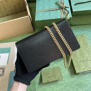Fortok Gucci Chain Wallet In Black With Gucci Script 772643 12.5x20x4cm - 6