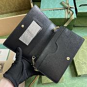 Fortok Gucci Chain Wallet In Black With Gucci Script 772643 12.5x20x4cm - 5
