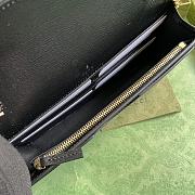 Fortok Gucci Chain Wallet In Black With Gucci Script 772643 12.5x20x4cm - 2