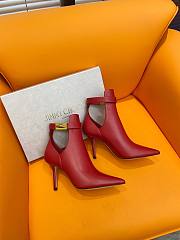 Fortok Jimmy Choo Nell 85mm Leather Ankle Boots In Red - 5