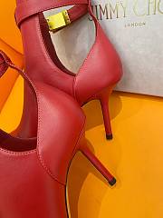 Fortok Jimmy Choo Nell 85mm Leather Ankle Boots In Red - 3