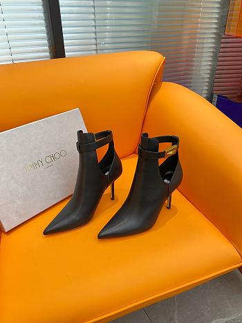 Fortok Jimmy Choo Nell 85mm Leather Ankle Boots In Black