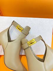 Fortok Jimmy Choo Nell 85mm Leather Ankle Boots In Taupe Brown - 6