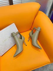 Fortok Jimmy Choo Nell 85mm Leather Ankle Boots In Taupe Brown - 3