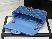 Fortok Chanel Printed Denim Quilted Mini Rectangular Flap Dark Blue 20cm - 3