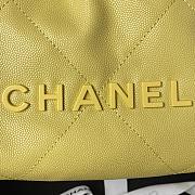 Fortok Chanel 22 Grained Leather With Yellow Chanel Logo Handbag 19x20x6cm - 2