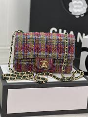 Fortok Chanel Tweed Quilted Flap Bag Multicolor 20cm - 1