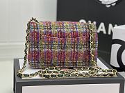 Fortok Chanel Tweed Quilted Flap Bag Multicolor 20cm - 5