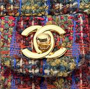 Fortok Chanel Tweed Quilted Flap Bag Multicolor 20cm - 3