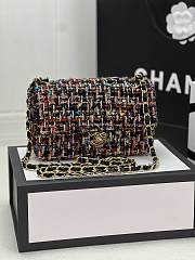 Fortok Chanel Tweed Flap Bag Gold Hardware Multicolor 20cm - 1