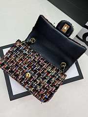 Fortok Chanel Tweed Flap Bag Gold Hardware Multicolor 20cm - 5