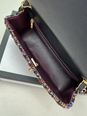 Fortok Chanel Tweed Flap Bag Gold Hardware Multicolor 20cm - 4