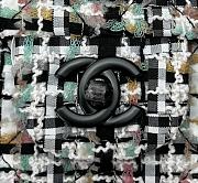 Fortok Chanel Tweed Quilted Mini Rectangular Flap Bag White Black Multicolor 20cm - 4