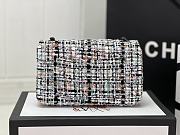 Fortok Chanel Tweed Quilted Mini Rectangular Flap Bag White Black Multicolor 20cm - 2
