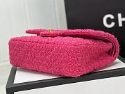 Fortok Chanel Cashmere Tweed Quilted Mini Rectangular Flap Bag Pink 20cm - 6