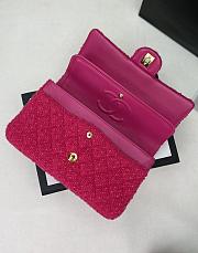 Fortok Chanel Cashmere Tweed Quilted Mini Rectangular Flap Bag Pink 20cm - 3