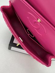 Fortok Chanel Cashmere Tweed Quilted Mini Rectangular Flap Bag Pink 20cm - 2