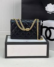 Fortok Chanel Lambskin Flap Bag in Black AS3393 14x22x8cm - 2