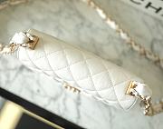 Fortok Chanel Clutch With Chain Crumpled Calfskin & Gold-Tone Metal White 13x18x6cm - 5