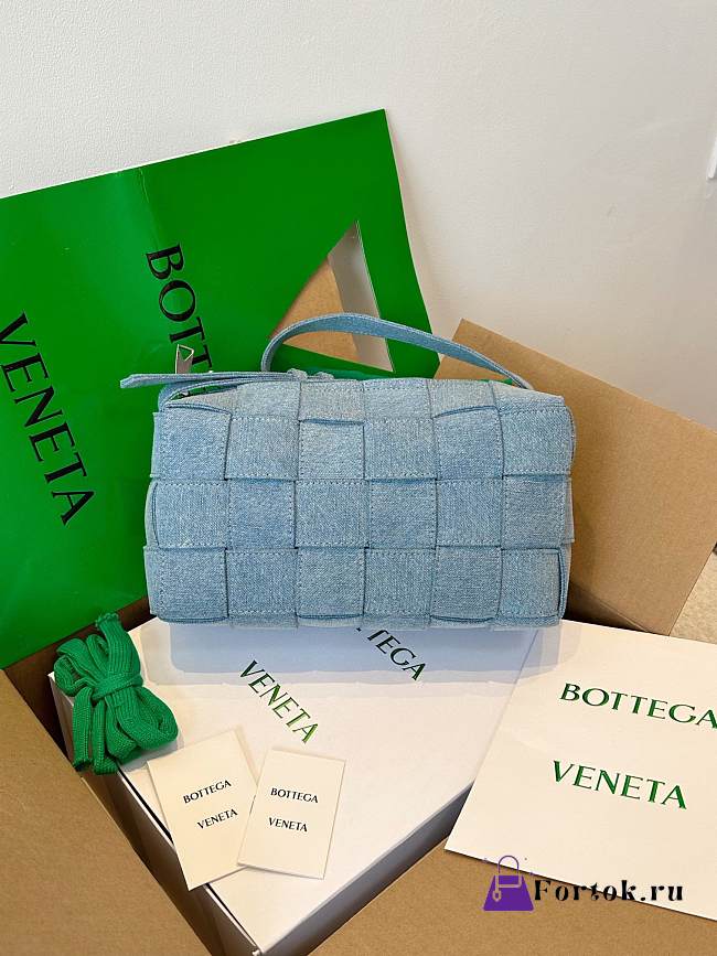 Fortok Bottega Veneta Brick Cassette Denim Bag 28×14×10cm - 1