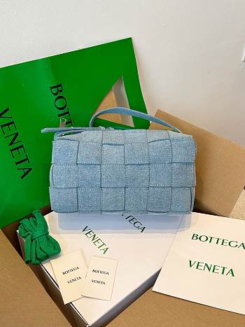 Fortok Bottega Veneta Brick Cassette Denim Bag 28×14×10cm