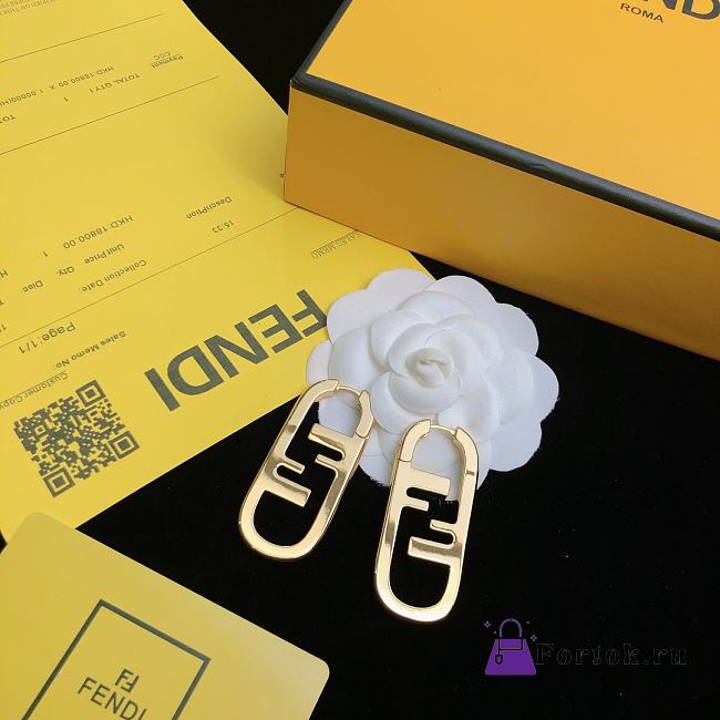 Fortok Fendi Logo Earrings - 1
