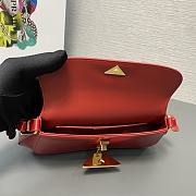 Fortok Prada Logo-plaque Shoulder Bag Red 1BD345 24×11×4cm - 4