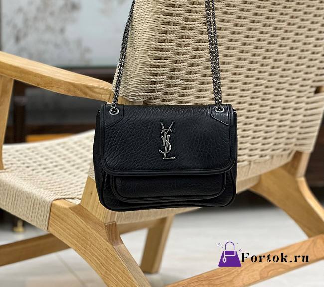 Fortok Saint Laurent Niki Bag Silver Hardware 22×16.5×12cm - 1