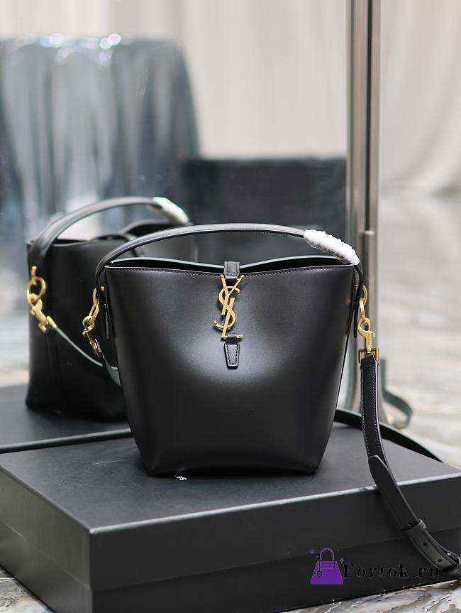 Fortok Saint Laurent LE 37 Bucket Bag Black 749036 17×20×13cm - 1