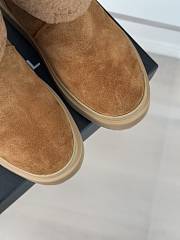 Fortok Chanel 2023 Logo Fur Short Boots in Brown - 4