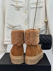 Fortok Chanel 2023 Logo Fur Short Boots in Brown - 5