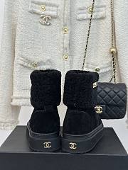 Fortok Chanel 2023 Logo Fur Short Boots in Black - 4