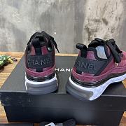 Fortok Chanel Velvet Calfskin Mixed Fibers CC Sneakers 38 Burgundy - 5