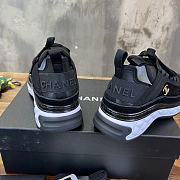 Fortok Chanel Velvet Calfskin Mixed Fibers CC Sneakers 38 Black - 6