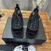 Fortok Chanel Velvet Calfskin Mixed Fibers CC Sneakers 38 Black - 3