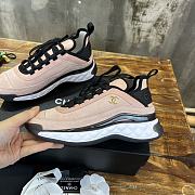 Fortok Chanel Velvet Calfskin Mixed Fibers CC Sneakers 38 Pink - 2