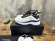 Fortok Chanel Velvet Calfskin Mixed Fibers CC Sneakers 38 White - 1