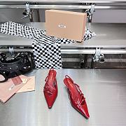Fortok MiuMiu 2023 Patent Leather Slingbacks in Red - 1
